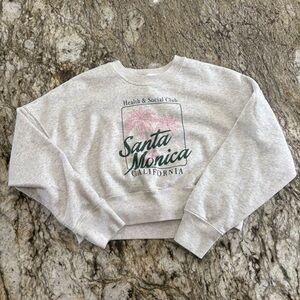 Abercrombie and Fitch Cropped Crewneck Graphic Sweatshirt